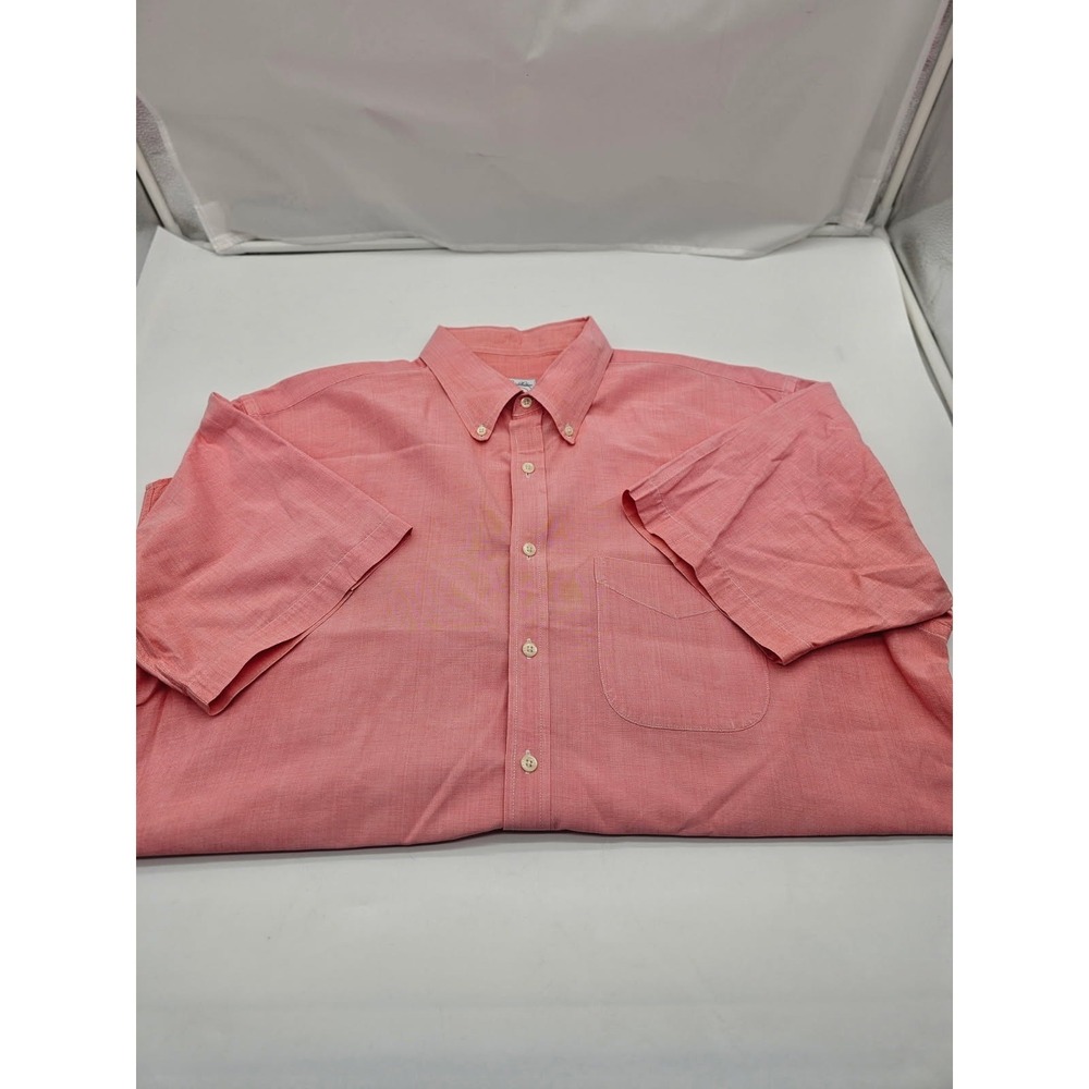 Brooks Brothers 1818 Men's Coral/Peach Button Down Casual Sports Shirt Sz Large